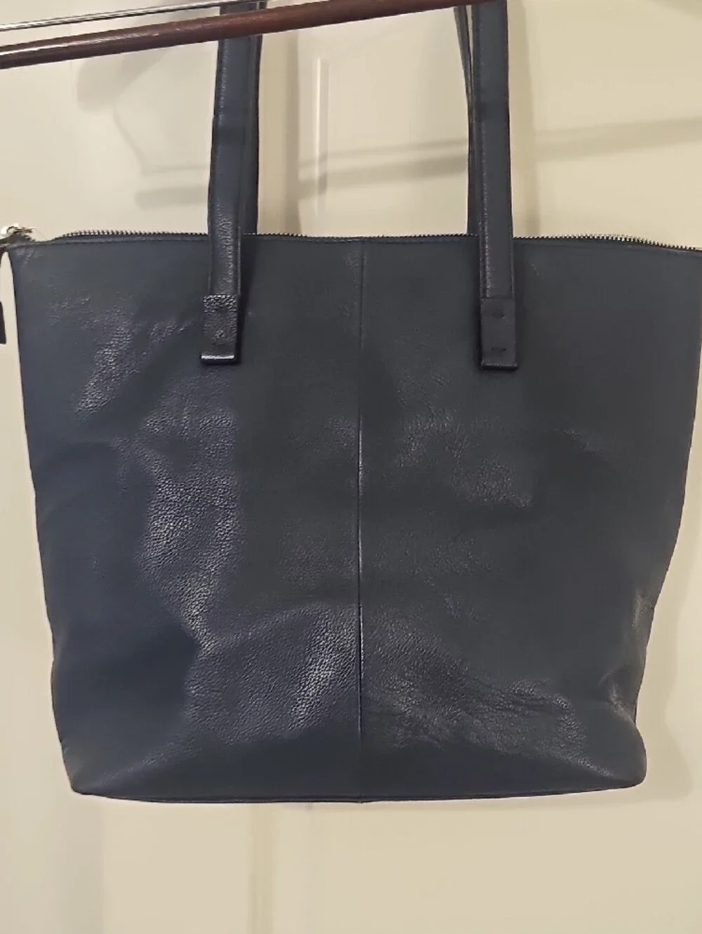 Tahari Black Pebbled Leather Brief Tote